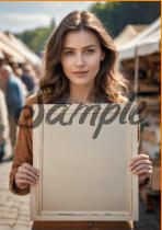 Flohmarkt Trödelmarkt Flyer Plakat Hintergrund Frau realistisch Foto