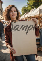 Flohmarkt Trödelmarkt Flyer Plakat Hintergrund Frau realistisch Foto