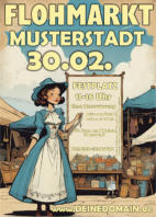 Flohmarkt Flyer im Retro/Vintage Stil, sehr variabel einsetzbar